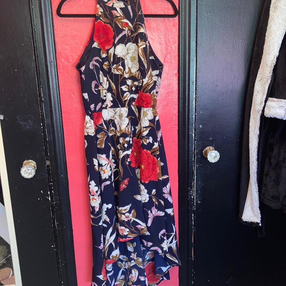 Floral halter high low dress